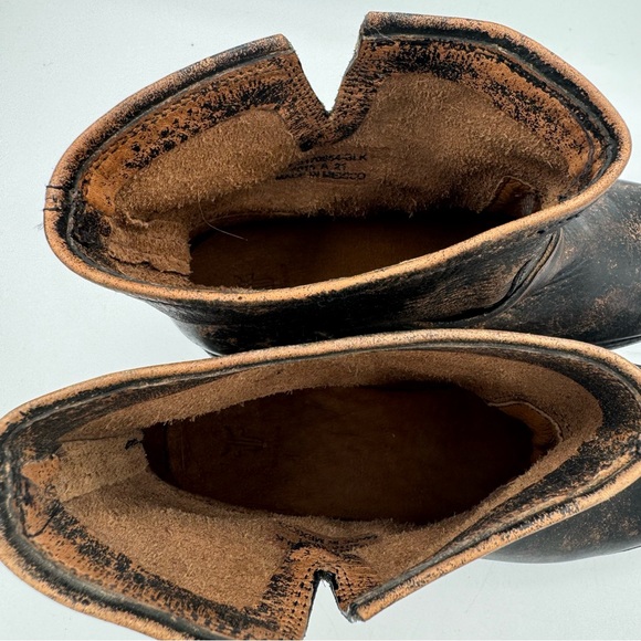 Frye Women's Veronica Bootie Distressed Brush Off Leather Moto Boots  Sz 7 B - Picture 10 of 12